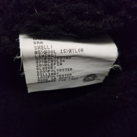 Vintage 80s Retro Woolrich Gray Wool Blend Black Faux Fur Car Stadium Coat Lg - Picture 7 of 8